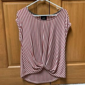 Striped Twist-Front Shirt